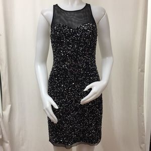 Aidan Mattox Black Sequin Dress